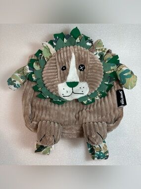 Les Deglingos Backpack Jelekros the Lion Kid Toddler Baby Plush Corduroy
